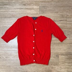 Ralph Lauren Red Button-Up Knit Cardigan – Women’s